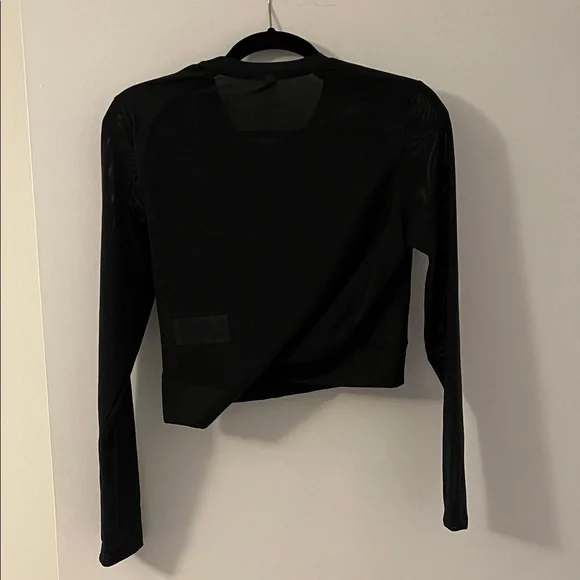 adidas Women's Mesh Black Long Sleeve Top - Picture 3 of 3